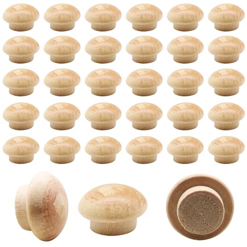 OSVJE Wood Plugs Maple Button Top Screw Covers 100 Pack 3/8 Inch