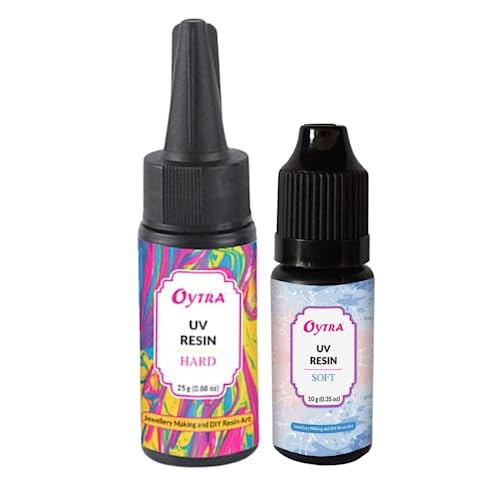 Image of Oytra UV Resin Hard Soft Combo Clear Glossy Finish for Artists and Professionals Polymer Clay Gloss DIY Jewelry Craft Decoration Casting Coating