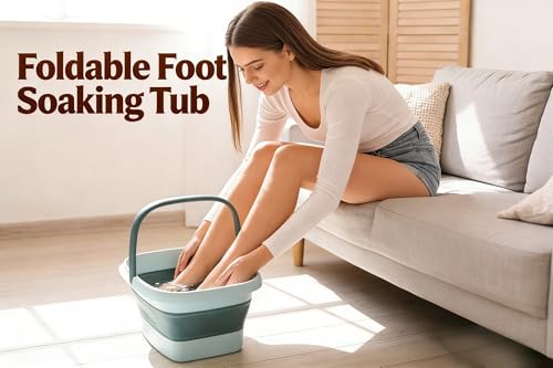 Bañera Plegable para Pies con Masaje y Asa Verde miniatura 2