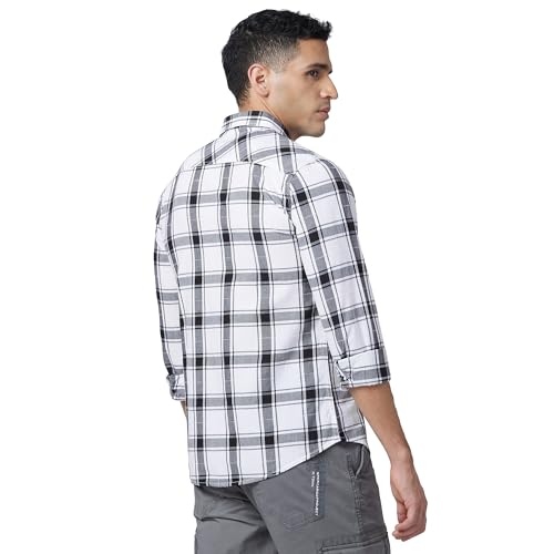 Image of Spykar Men's Regular Fit N /A Full Sleeve Checked Casual Shirts