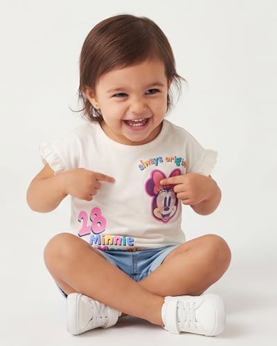 Image of Disney Minnie Mouse or Princess Lenticular T-Shirt, Girls Cute Toddler Short Sleeve Outfit