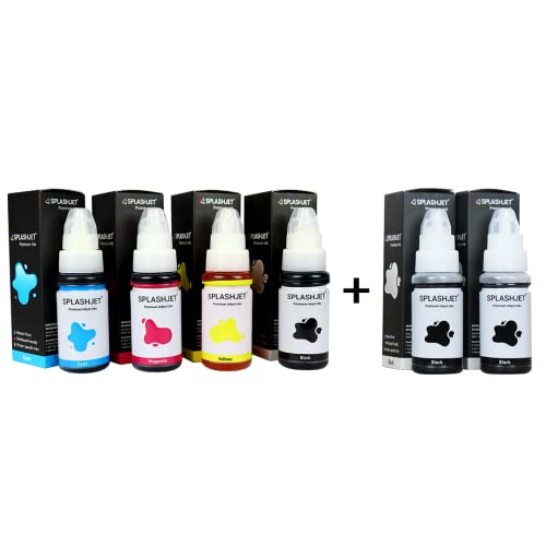 Image of Splashjet 790 Compatible Refill Ink for Canon Pixma G2010, G2000, G1010, G1000, G3010, G3000, G4010, G4000 Printer - (70gm x C /M /Y + 3PCS Black) Ink Bottle Set - 503088