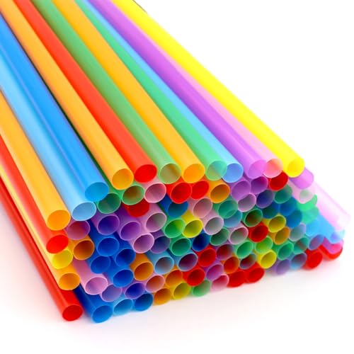 100 pitillos plásticos coloridos largos para beber miniatura 2
