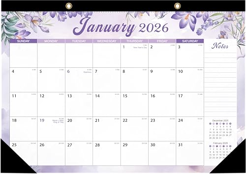 Image of ZTX Desk Calendar 2026-2027 Calendar Large 17 inchx12 inch Jan.2026-Jun.2027 Floral