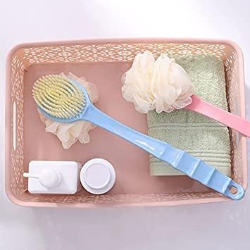 Sarthu 2 in 1 Loofah with Handle, Back Srubber, Bath Brush with Handle, Bath brush for women & Men, Body Cleaning Brush, Loofah Brush(Multicolor pack of 1) 2