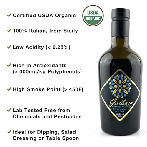 Galbasa Organic Olive Oil From Sicily, Italy - Extra Virgin, First Cold Pressed thumb #1