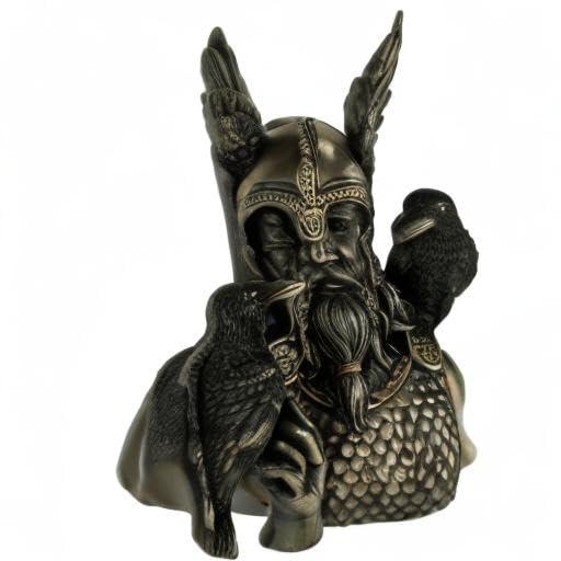 Estatua de Odin de 9 pulgadas con acabado en bronce miniatura 5