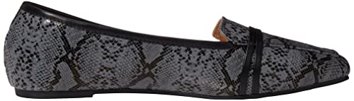 Image of Women Printed Diva Loafer Flats in a Snakeskin Printed Faux Leather Grey 9