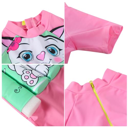 HAOZAIKEJI Kid Buoyancy Swimming Swimsuit Boy Girl One Piece Floatation Short Suit Cartoon Swimwear2