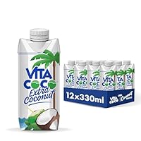 Vita Coco - Extra Kokoswasser 12x330ml, Durstlöscher, Glutenfrei, Voll mit Vitamin C & Potassium, Kokosgeschmack