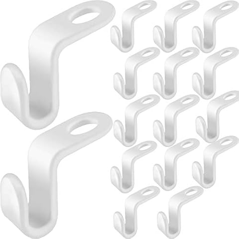 Mnixy 16 Pcs Clothes Space Saving Hanger Connector Hooks Coat Hangers Drop Connecting Hanger Hooks for Clothes Closet Wardrobe Organiser Cover