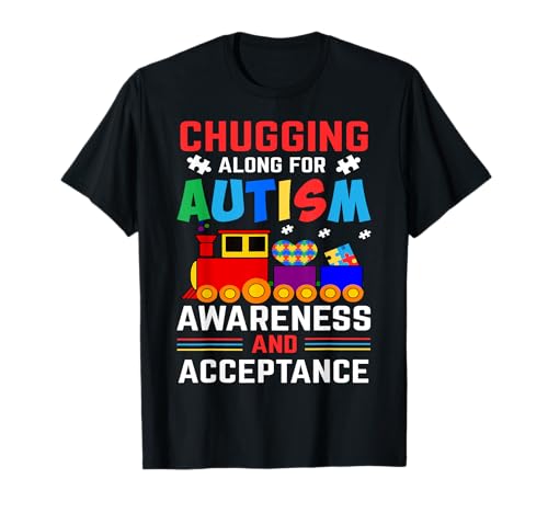 Autism Awareness And Acceptance Train Autism Puzzle Piece Camiseta