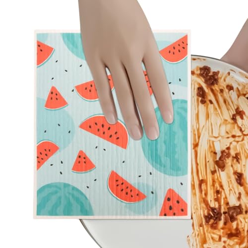 Chiffons de cuisine pour vaisselle - Torchons absorbants en cellulose et coton pour vaisselle | Lingettes Nettoyantes pour Plan de Travail,pour Tâches Ménagères, Casseroles, Poêles, Plans de Travail,