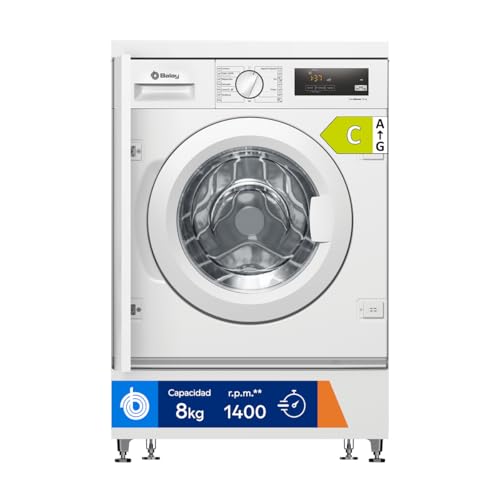 Balay - Lavadora Integrable, 60 cm, Motor ExtraSilencio, AquaControl Plus, Blanco, 3TI987B