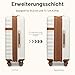 KONO Koffer Trolley Koffer Groß Hartschalenkoffer aus ABS+PC leicht Reisekoffer mit 4 Rollen TSA Schloss (Creme/Braun,XL)