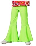  narrenkiste W3118-F-116 Kinder Schlaghose grün Discohose 70er 80er Jahre Gr.116