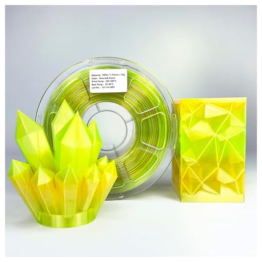 SHANHUI PETG 1.75mm Filament, Translucent Rainbow Transition with Yellow-Green Shades, 1KG (2.2lb), High Compatibility (Emerald Green)