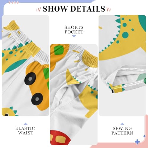 Dinosaur Car Tree Boys Pants Boys Athletic Pants Long Pant for Boy with Pockets Wide-Leg Size 6-14Y4