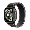 Apple Watch Ultra 3 GPS + Cellular 49 mm Premium Smartwatch für Lauftraining und Kombinationssport mit robustem Titangehäuse in Schwarz und Trail Loop in Schwarz/Kohlegrau (M/L)