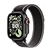 Produktbild Apple Watch Ultra 3 GPS + Cellular 49 mm Premium Smartwatch für Lauftraining und Kombinationssport mit robustem Titangehäuse in Schwarz und Trail Loop in Schwarz/Kohlegrau (M/L)