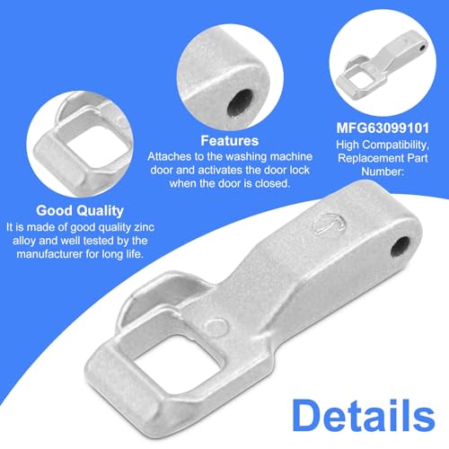 Image of Washer Door Lock Strike, Washing Machine Door Latch Replacement Parts for LG MFG63099101 Washer Latch for LG Elite Washing Machine