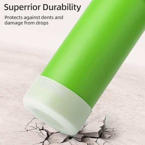 Image of koodee Water Bottle-22 oz Stainless Steel Vacuum Insulated Water Bottle with Straw Lid, Double Wall Wide Mouth Sports Water Bottle for School, BPA Free (Apple Green)