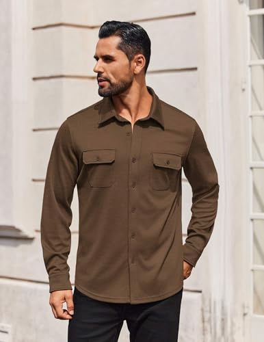 COOFANDY Mens Long Sleeve Shirts Casual Button Down Shirt Wrinkle Free Dress Shirt with Pocket4