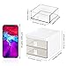 LETURE Small Desk Organizer With Drawer, Office Desktop Storage Box, Business Card/Pen/Pencil/Mobile Phone/Stationery Holder Storage Box, Makeup Organizer for Office School Home (White)