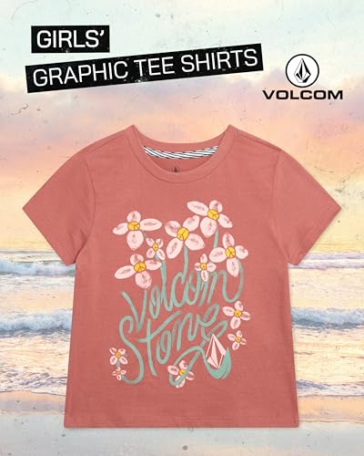 Image of Volcom Girls Shirts - Casual Crewneck Short Sleeve Graphic Tee Trendy Tops - Breathable Girls Summer Clothes