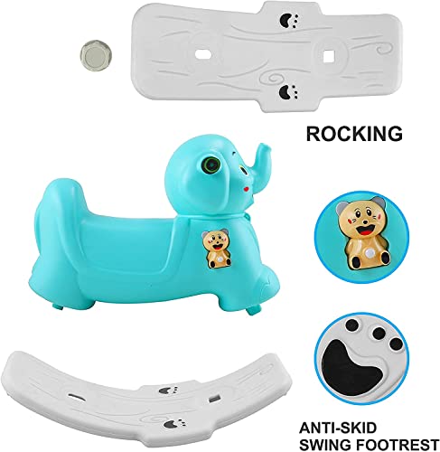 Image of PoPo Toys Murphy Rocker (Turquoise)| Rocker for Kids Birthday Gift for Kids /Boys /Girls /Rocker with Musical & Lightning Toy | Cute Character