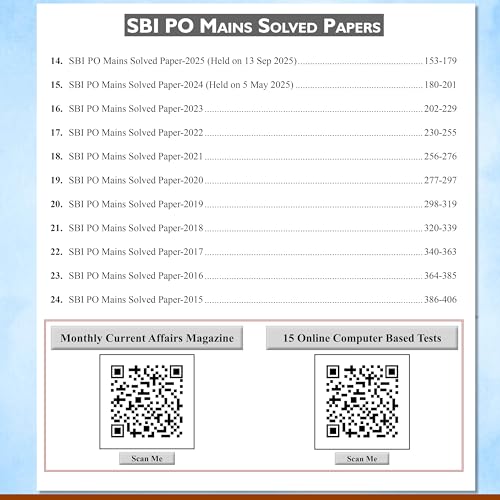 Image of PW 24 SBI PO Prelims & Mains Previous Year Solved Papers (Till Sept 2025) with 15 Online CBT Tests For 2026 Exam | 3075+ PYQ Questions | Fully Solved