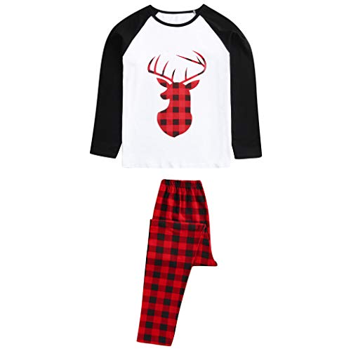 Christmas Family Pajamas Matching Sets Women Merry Christmas Pajamas Deer Plaid Family Matching Xmas Sleepwear Set