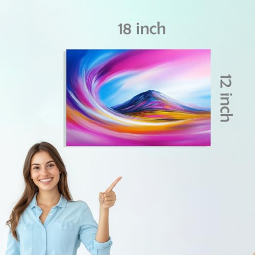 Image of SiddArtify Abstract Landscape Wall Art Prints Set - Colorful Mountain Poster Decor for Living Room Bedroom - 12x18 inch Board Pack of 6