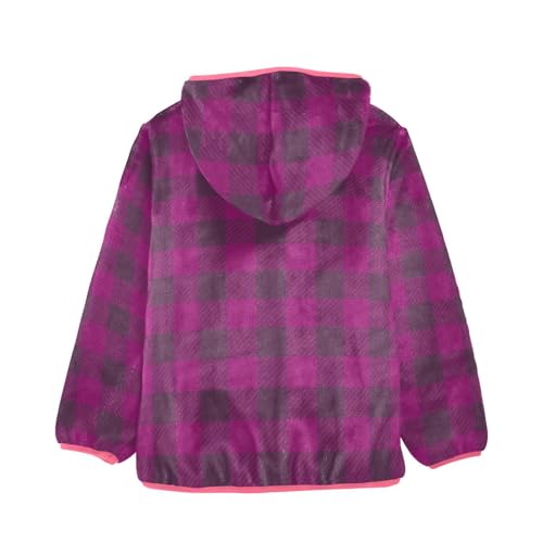 GuoChe Violet Buffalo Plaid Tartan Check Scotland Halloween Toddler Girl Fleece Jacket2