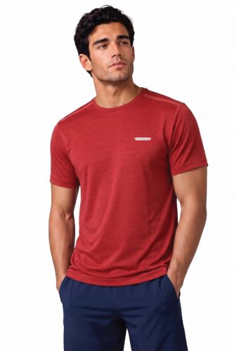 Image of Van Heusen Men's Running T-Shirt | Regular Fit | Crew Neck | Soft Breathable Mircofiber | Casual Wear | Summer Favorite | Shoulder Bonding |Sports T-Shirt | Style 61005