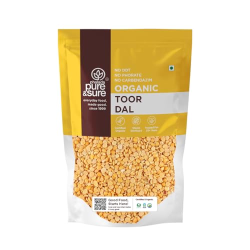 Image of Pure & Sure Organic Toor Dal - 500 gm | 100% Natural & Premium Arhar, Tur, Tuar Dal | Rich in Proteins & Fibers | Unpolished & Unadulterated