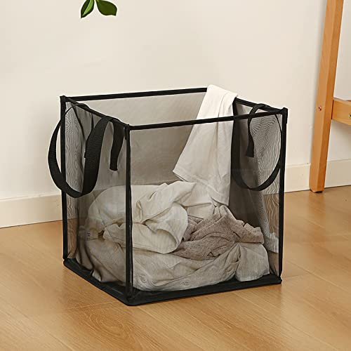 Eledoo-Pop-Up Laundry Hampers, 45L Foldable Laundry Basket With Handle For Clothes/Toys Storage (Black) #TOP1