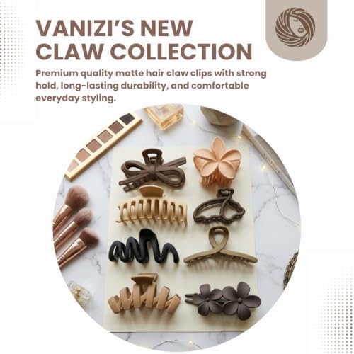 Image of Hair Claw Clips for Women and Girls | 4 Pc Large Strong Grip Matte Jaw Clip