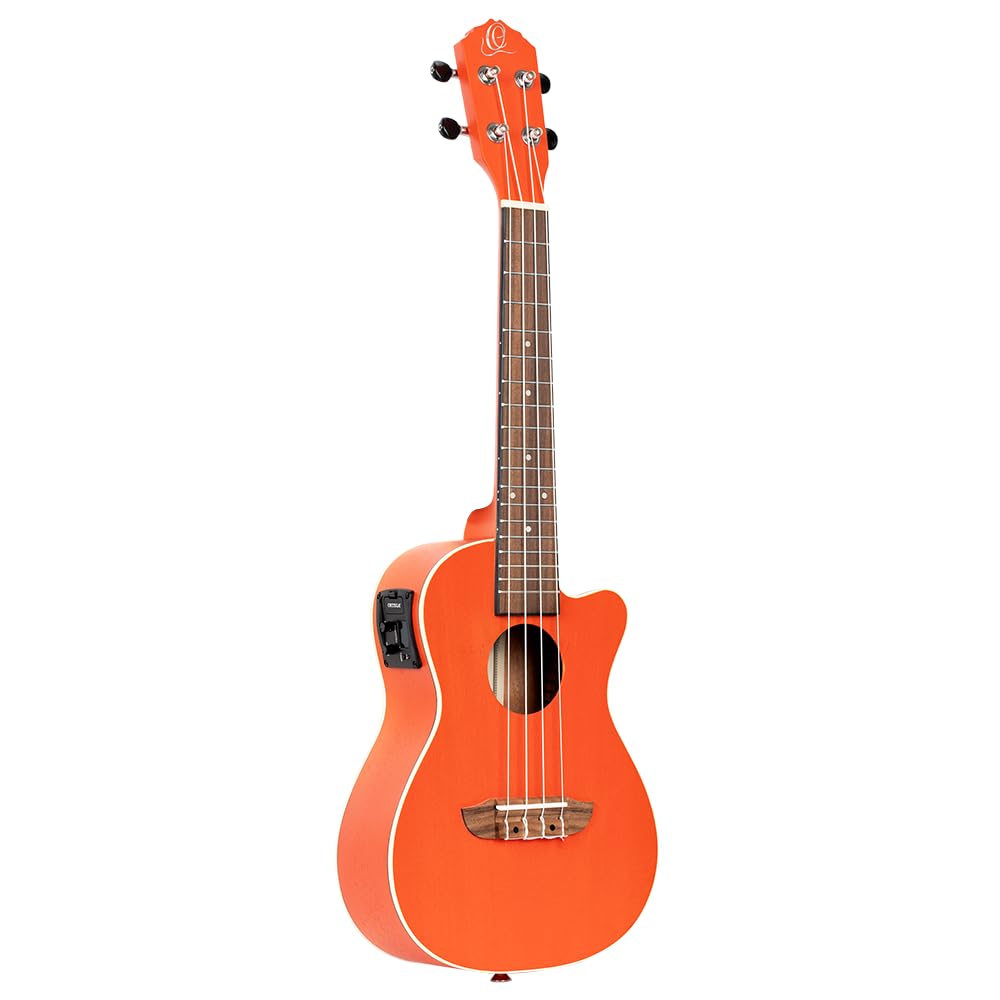 Ortega RUPUKI-CE Earth Series Concert Size Ukulele Pumpkin Orange Electro-Acoustic