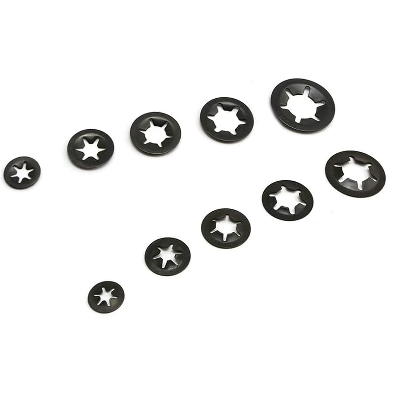 Generic 260Pcs Manganese Steel Torx Washer, Torx Hole Bearing Clamp Retaining Ring Combination Set - (Color: as Shown)