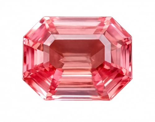 11.3Ct Flawless Padparadscha Sapphire Best Quality Emerald Cut Certified Padparadscha