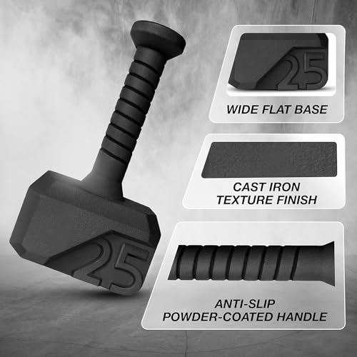 Yes4All Hammer Kettlebell Anti Slip Handle Workout for Macebell Weights Exercises, Push up, Handle Grip Strength Training Equipment - 25 lb - Image 3