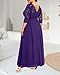 Purple Bridesmaid Dresses Long Prom Elegant Formal Gowns and Evening Lace Chiffon 3/4 Sleeve Maxi Wedding Guest Dress