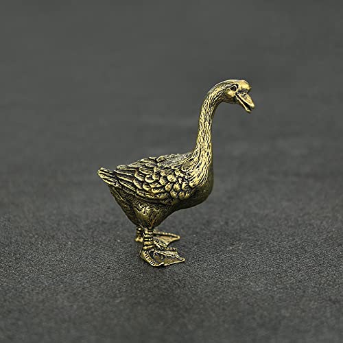 1 par de figuritas de ganso de cobre Retro Saturey, estatua de Animal pequeño, adornos de latón antiguo, decoración for mascotas, accesorios de decoración de escritorio de oficina ( Color : Onecolor )