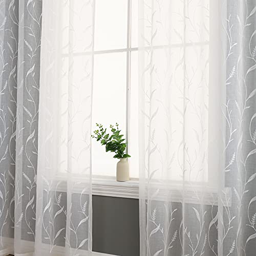 Btfortune CS5 White Sheer Curtains 108 Inches Long thumb #2