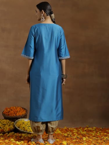 Image of Gerua By Libas Embroidered Silk Straight Kurta | Ethnic wear | Bridal Suit | Wedding Dress | Occasion wear