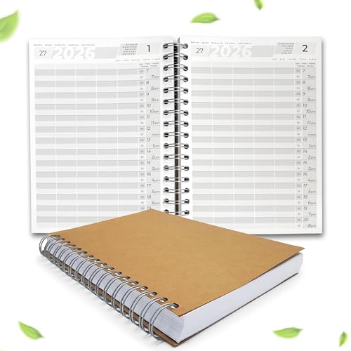 KochDialog Libro de citas 2026, tamaño A5, 5 empleados, tiempo de 30 minutos, peluquería, salón de belleza, planificador de práctica