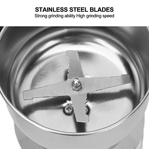 Moedor de café Elétrico, Tampa Transparente, Lâmina de Aço Inoxidável, Moedor de Ervas para Grãos (p
