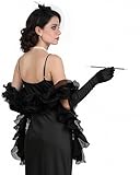 Hoosige 4 Pcs 1920s Costumes Accessories for Women Chandelle Boa Long Fake Plastic Holders Halloween Flapper Accessories for Women Photo Dancing Wedding Party Cosplay