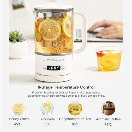 Miniatura 4 de Hervidor Eléctrico 0.6l Multifunción - 6 Modos Té Dulces Guisos , Temporizador 24h Y Control 40-75 C, Acero Inox. Sin Bpa, 500w Ahorro Energía Para Hogar Camping Viajes
